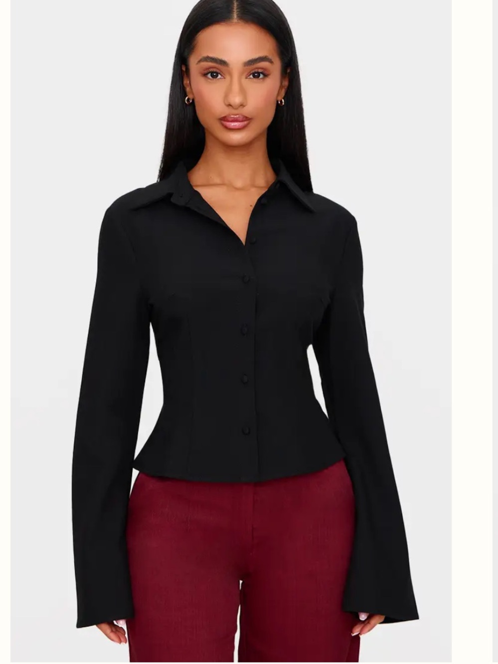 NWT - Pretty Little Thing Black Tailored Shirt